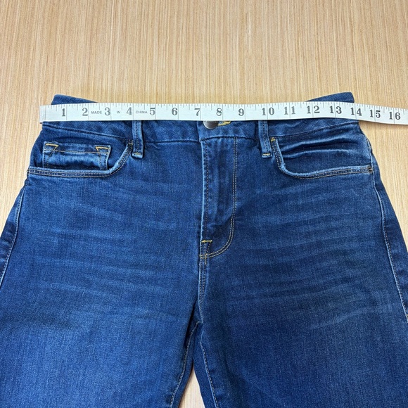 Frame Denim Jeans Womens 27 Blue Le Crop Mini Boot Raw Edge Stretch Cropped - Picture 4 of 9